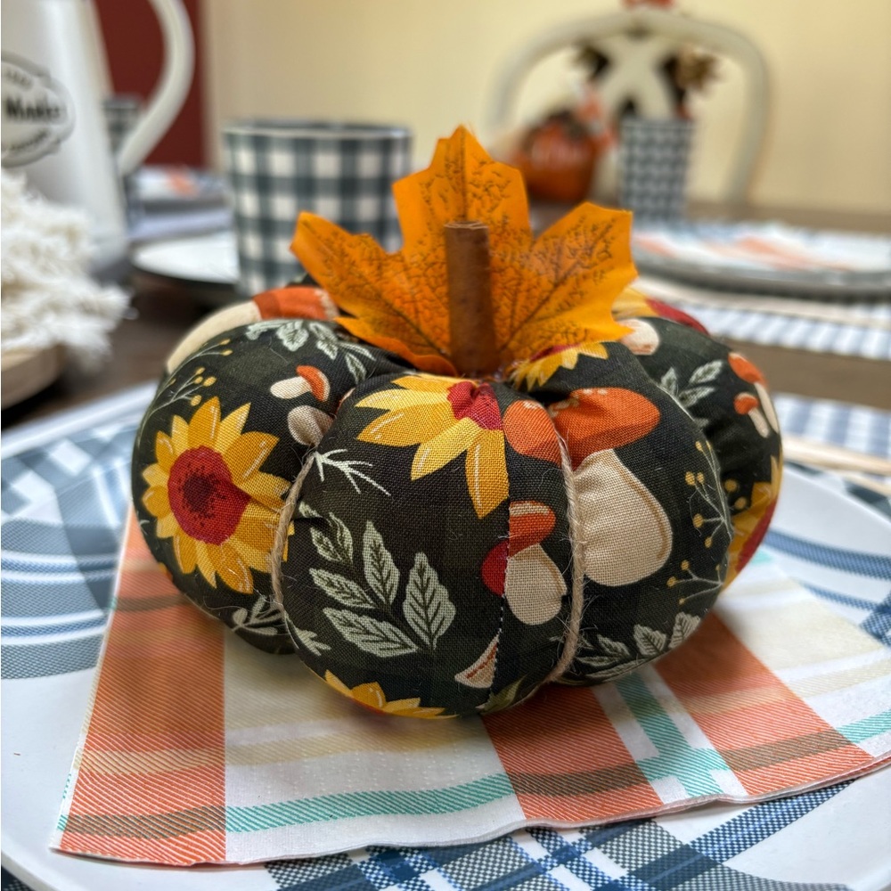 Stuffed Fabric Pumpkin Fall Farmhouse Thanksgiving Decor